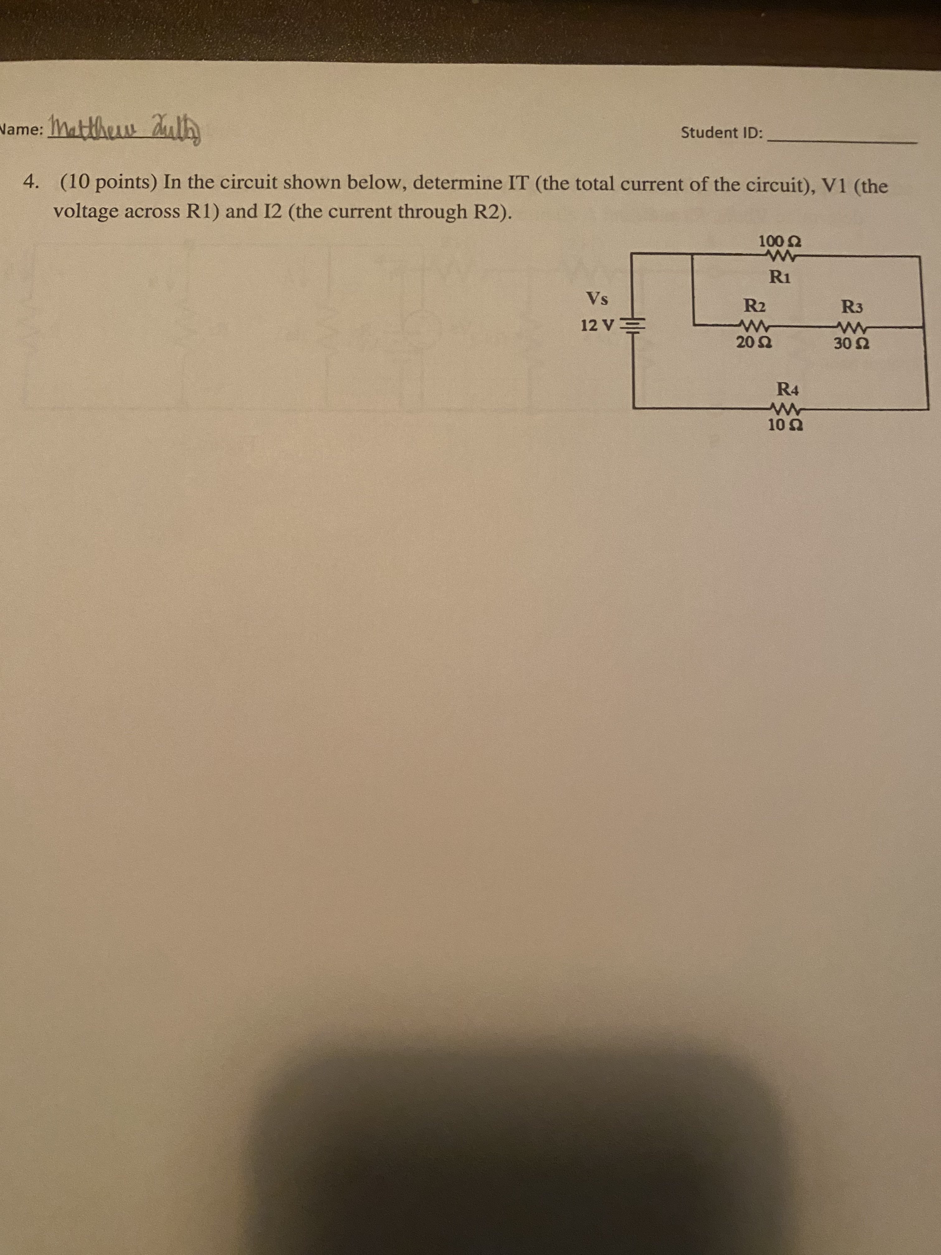 Solved 4. (10 Points) In The Circuit Shown Below, Determine | Chegg.com