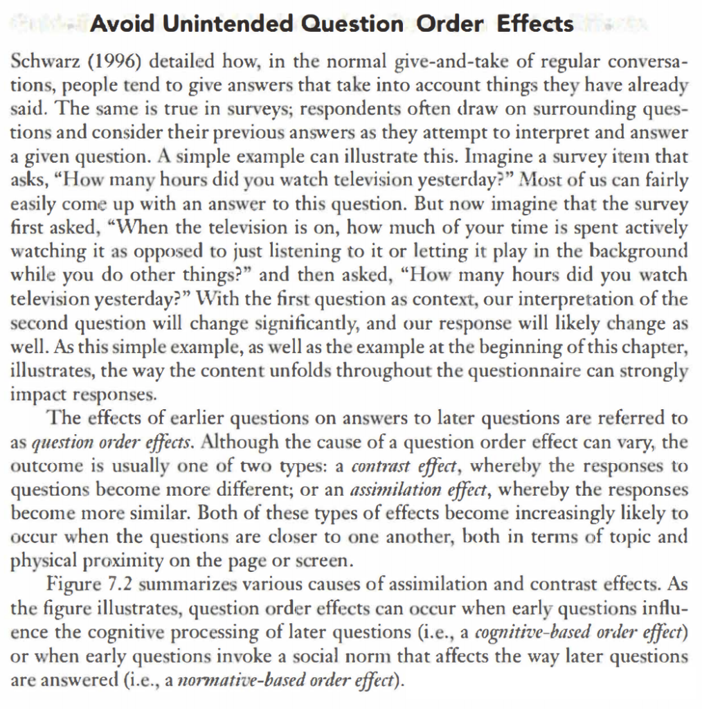 Avoid Unintended Question Order Effects Schwarz