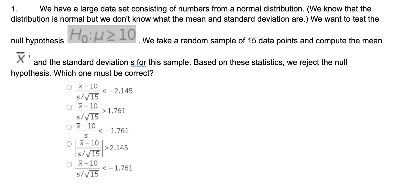 Solved 1 We Have A Large Data Set Consisting Of Numbers 9440