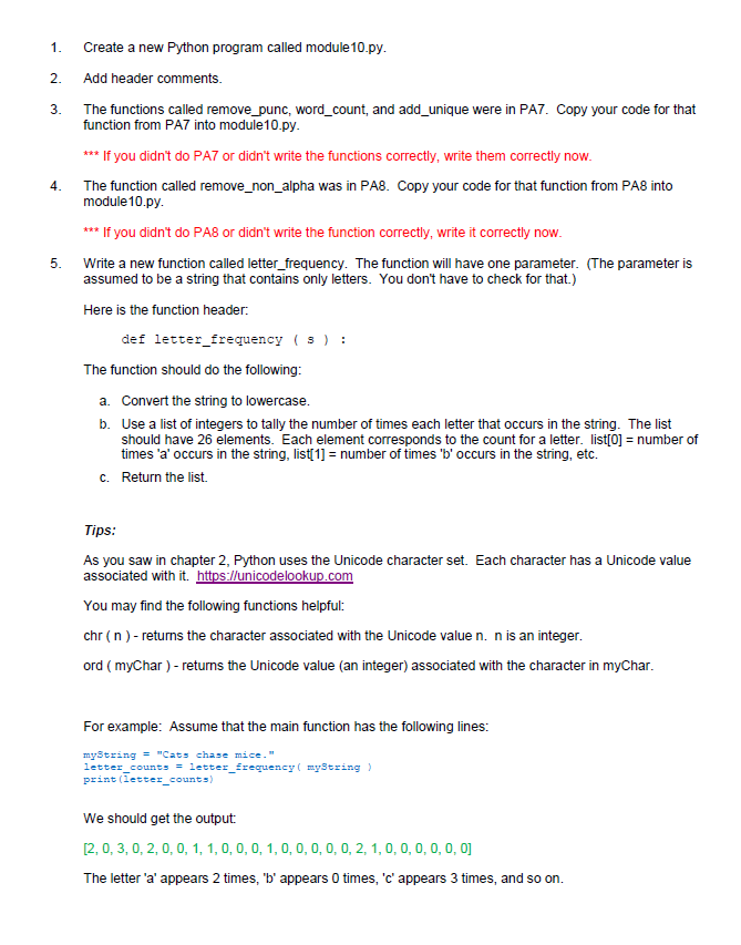 Solved Program 1: module 10.py First, you will write and | Chegg.com