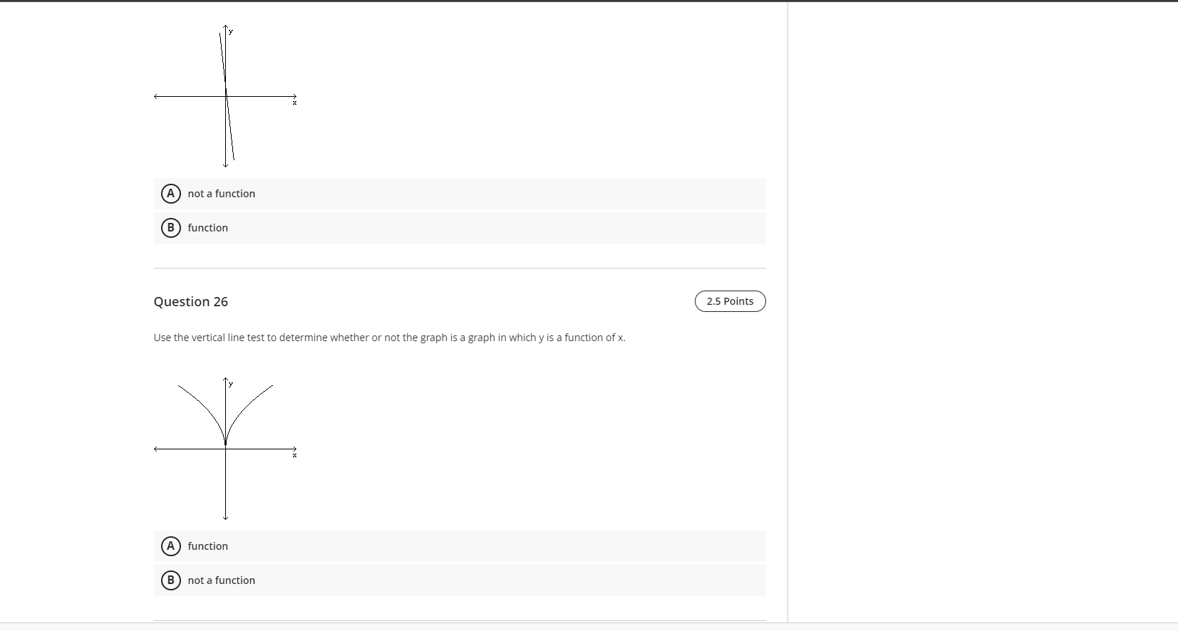 Solved a not a function b function question 26 2 5 points chegg