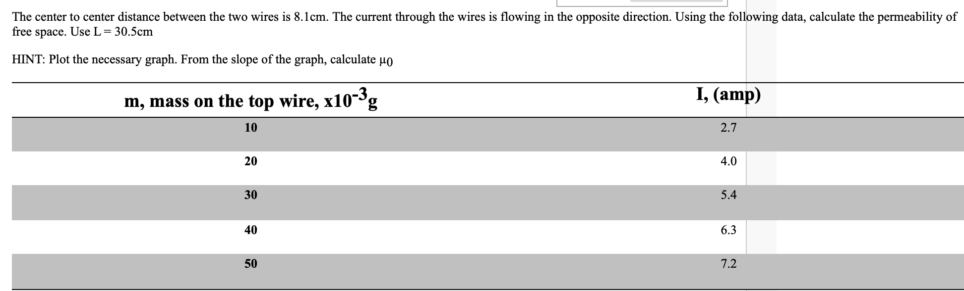 Solved The center to center distance between the two wires