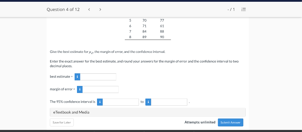 Solved Question 4 of 12 -/1 View Policies Current | Chegg.com