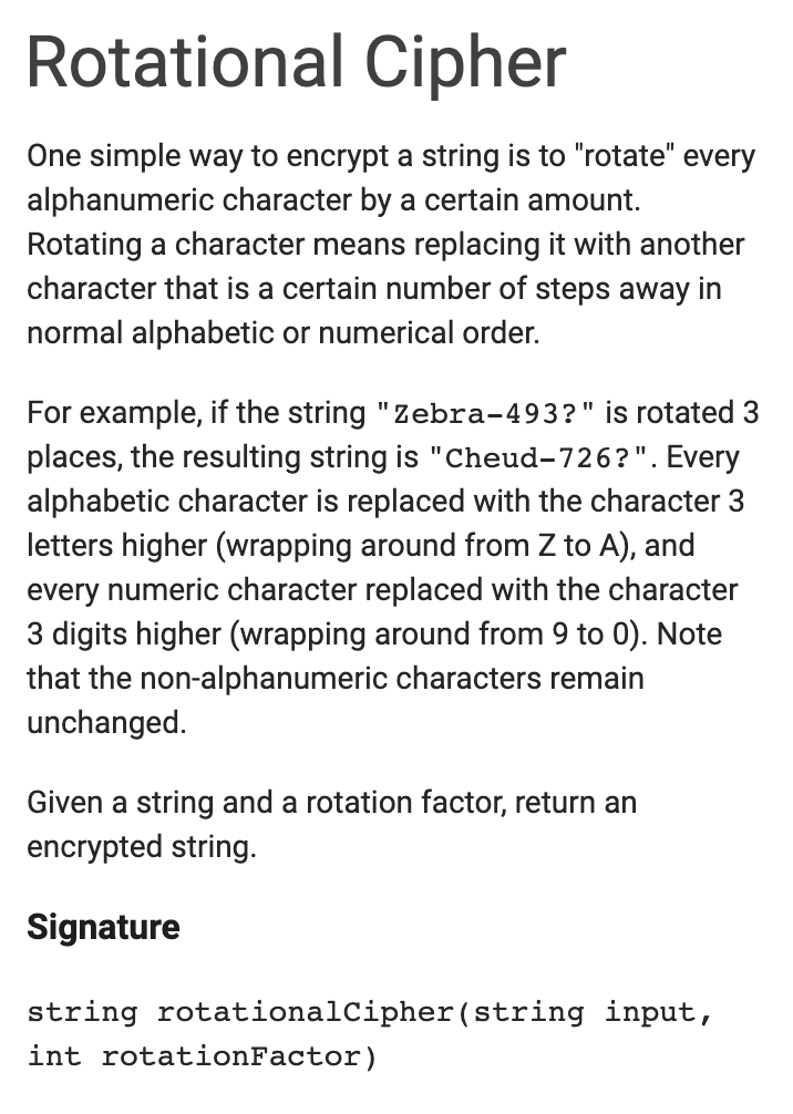 Solved Rotational Cipher One simple way to encrypt a string | Chegg.com