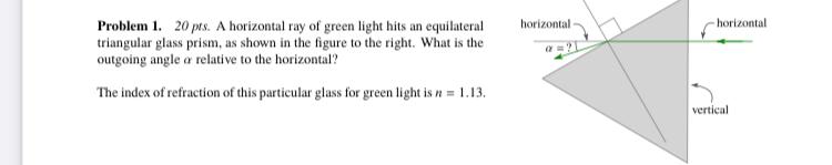 Solved horizontal horizontal Problem 1. 20 pes. A horizontal | Chegg.com