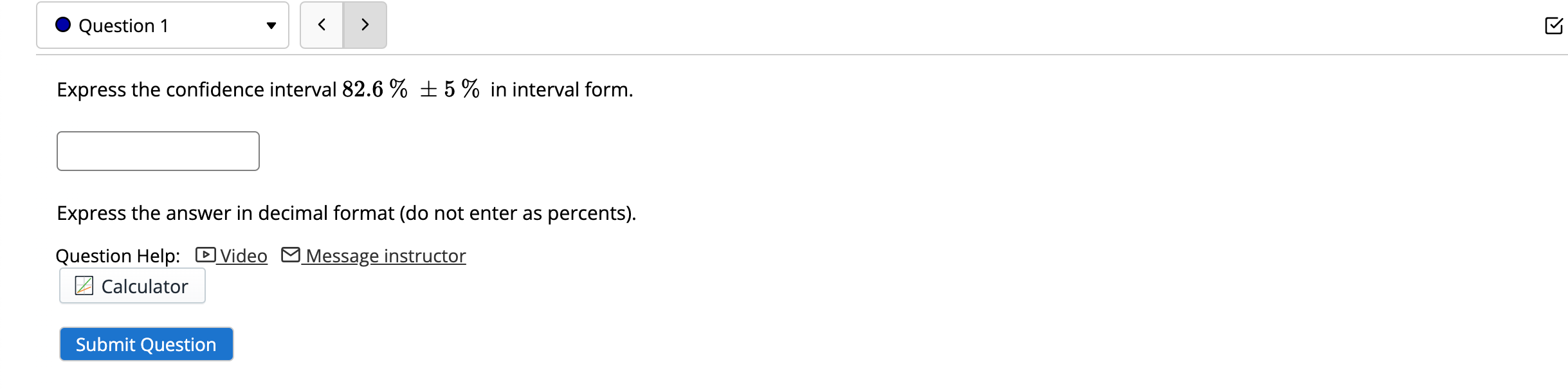 Solved Question 1 く > LS! Express the confidence interval | Chegg.com