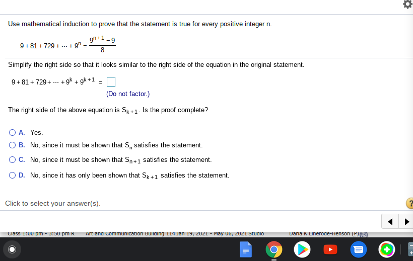 Solved Use Mathematical Induction To Prove That The State Chegg Com