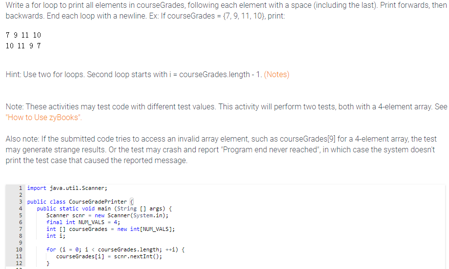 solved-write-a-for-loop-to-print-all-elements-in-chegg