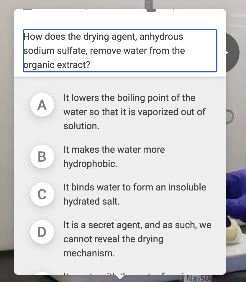 Solved How does the drying agent, anhydrous sodium sulfate, | Chegg.com