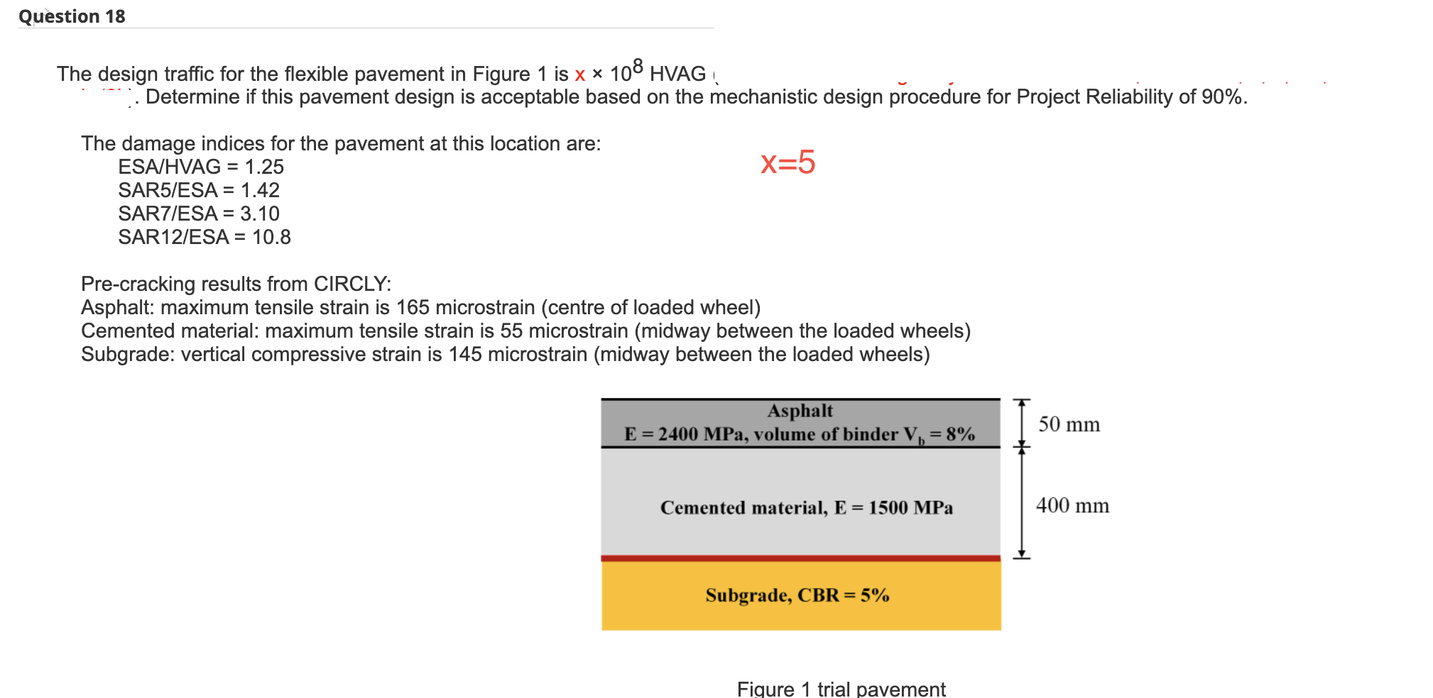 Solved The design traffic for the flexible pavement in | Chegg.com
