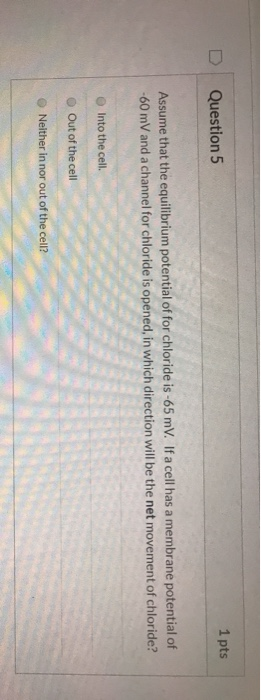 Solved D Question 5 1 pts Assume that the equilibrium | Chegg.com