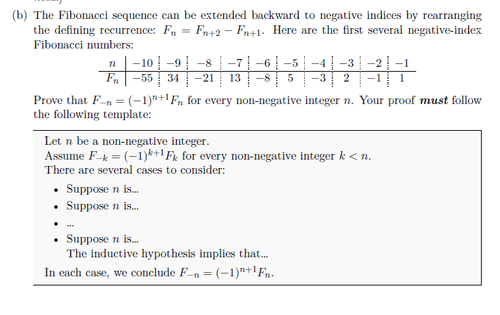 Solved The Fibonacci Sequence Can Be Extended Backward To