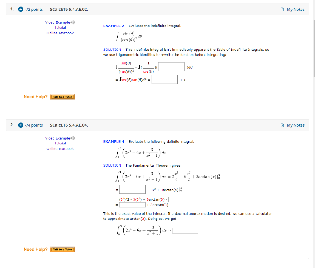 Solved 1 2 Points Scalcet6 5 4 Ae 02 My Notes Video Chegg Com