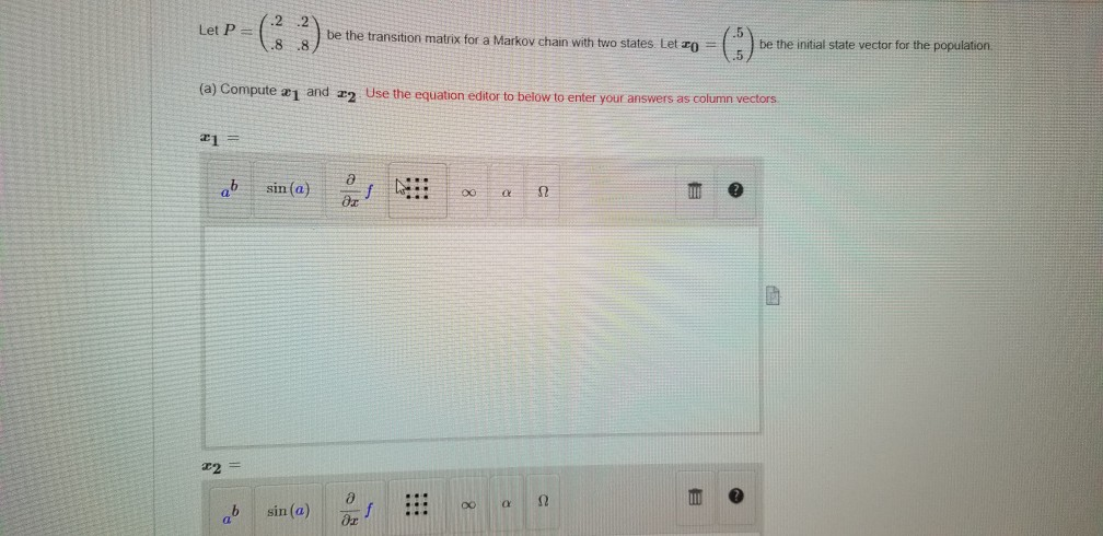 Solved 2.2 8 .8 Let P be the transition matrix for a Markov | Chegg.com