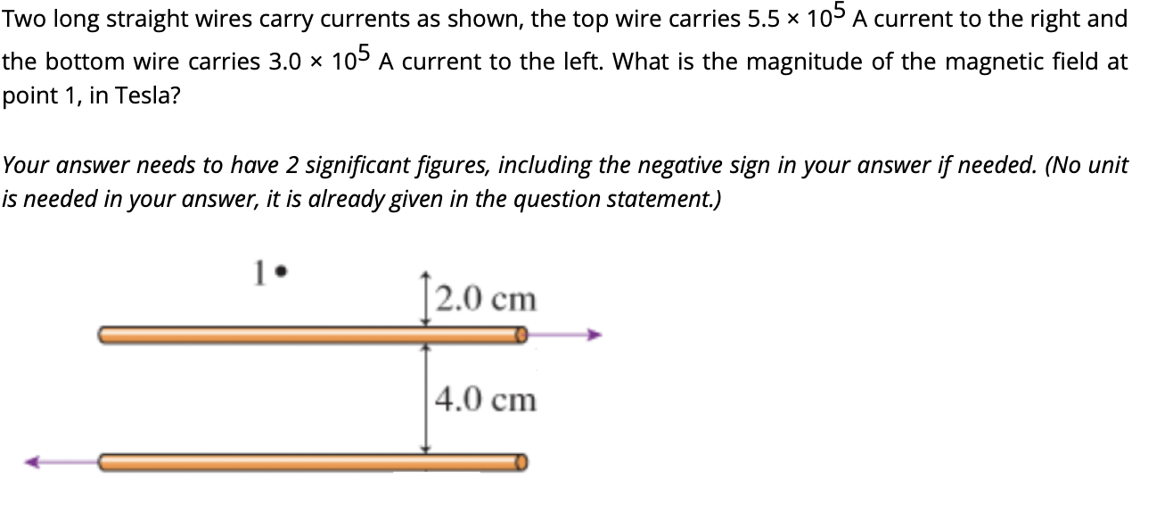 Solved Two long straight wires carry currents as shown, the