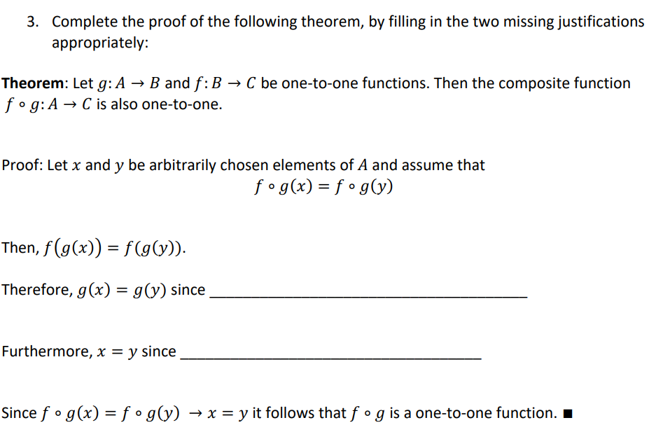 Solved 3. Complete The Proof Of The Following Theorem, By | Chegg.com