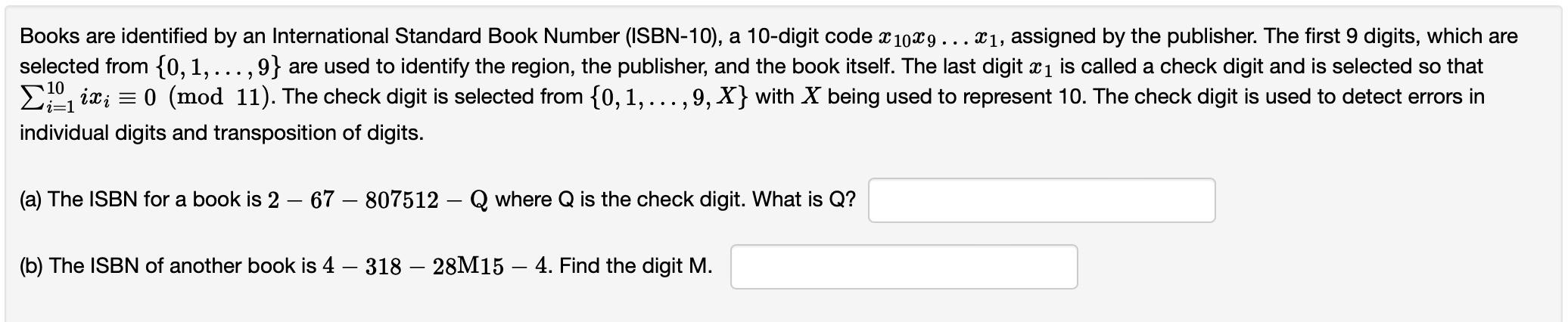 Solved Books are identified by an International Standard | Chegg.com