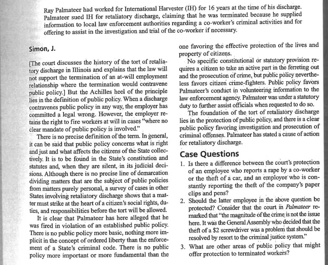 Ray Palmateer had worked for International Harvester