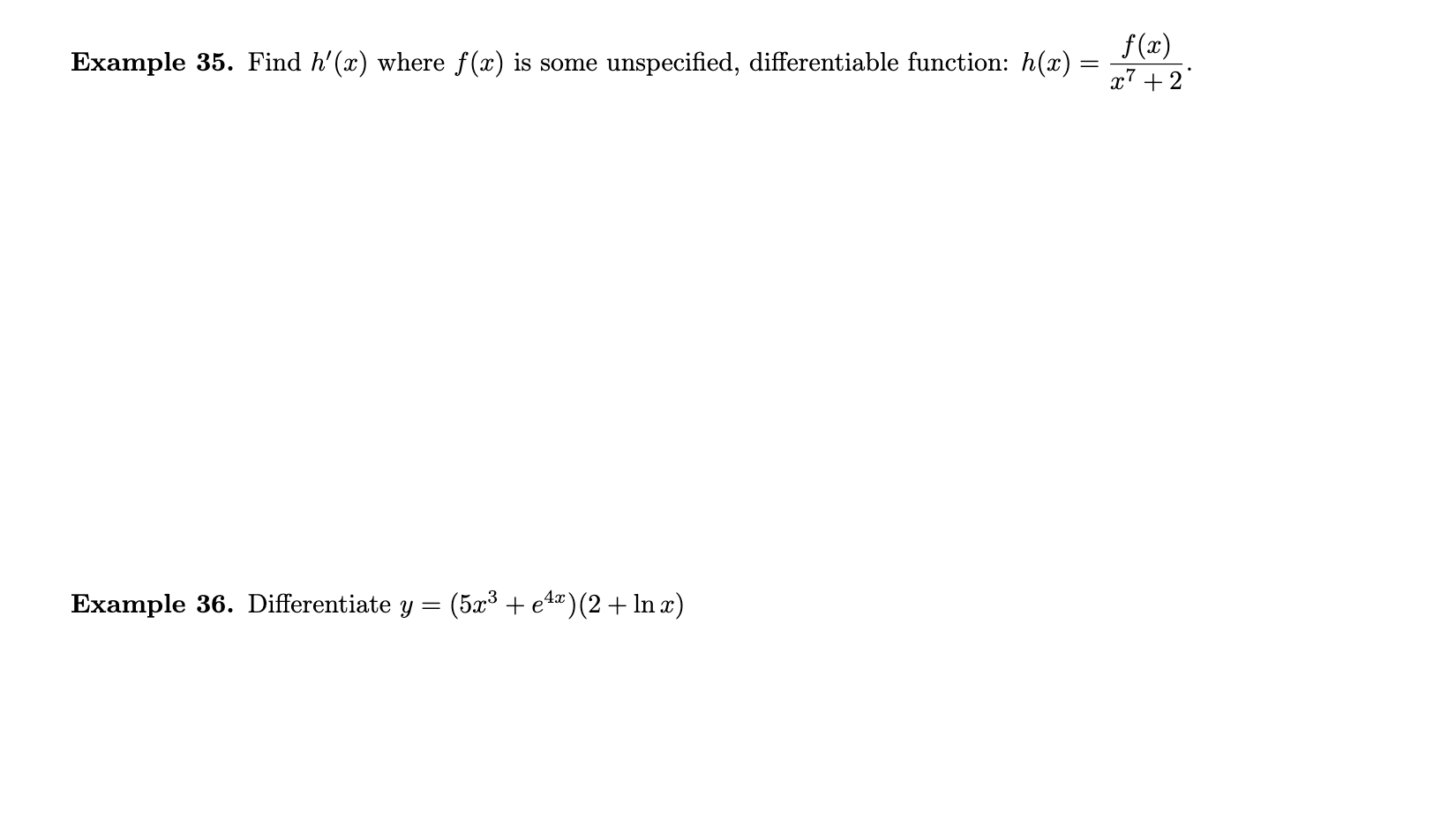 Solved Example 35. Find h′(x) where f(x) is some | Chegg.com