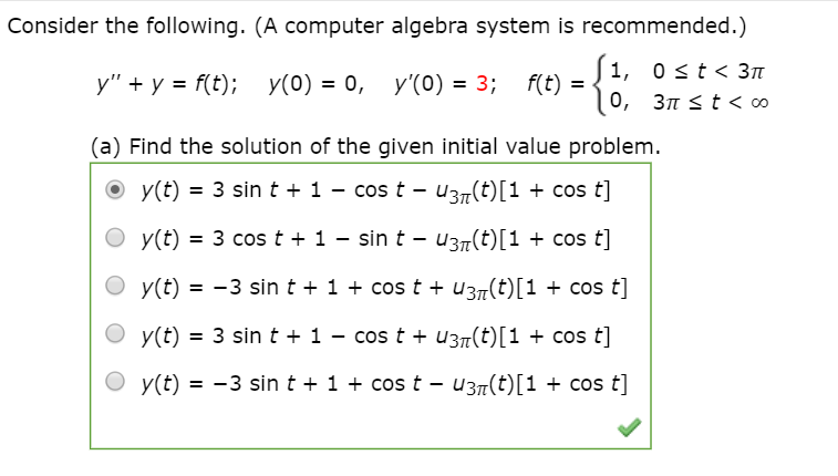 Solved Consider the following. (A computer algebra system is | Chegg.com