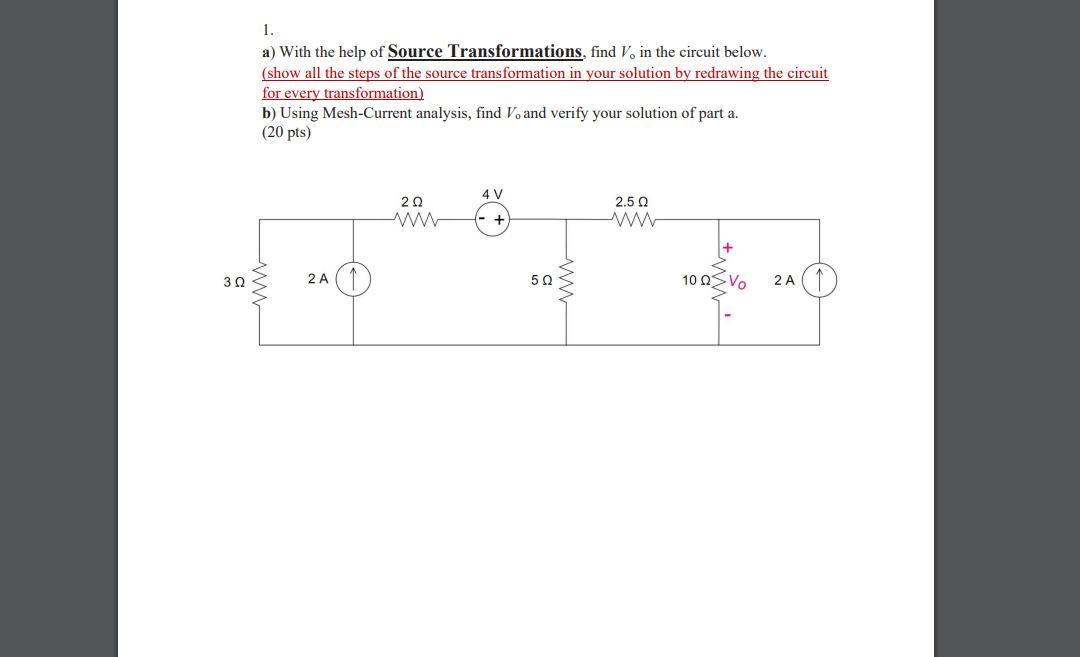 Solved 1. a) With the help of Source Transformations, find | Chegg.com