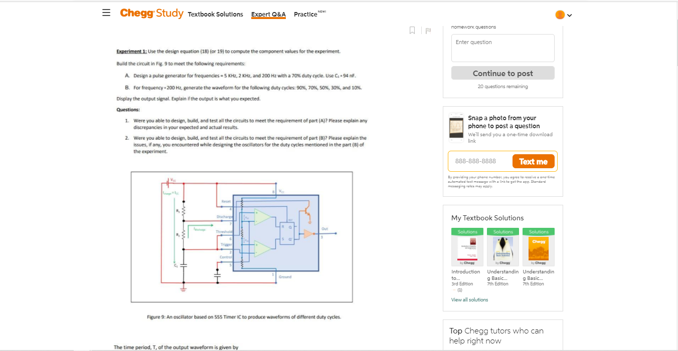 Please Do Question Called Experiment 2 I Include Chegg Com