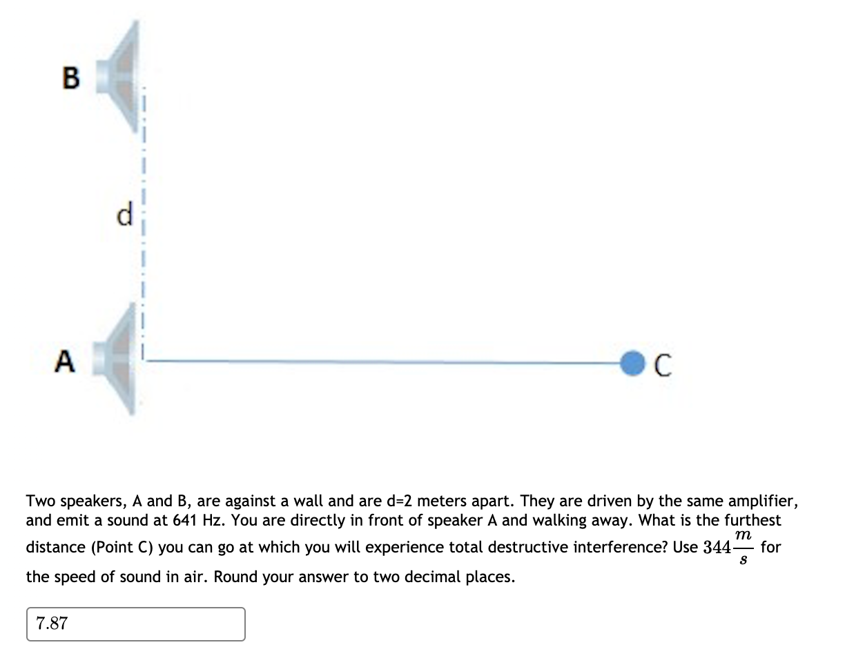 Solved B А C Two Speakers, A And B, Are Against A Wall And | Chegg.com