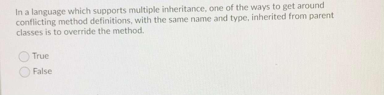 Solved In a language which supports multiple inheritance, | Chegg.com