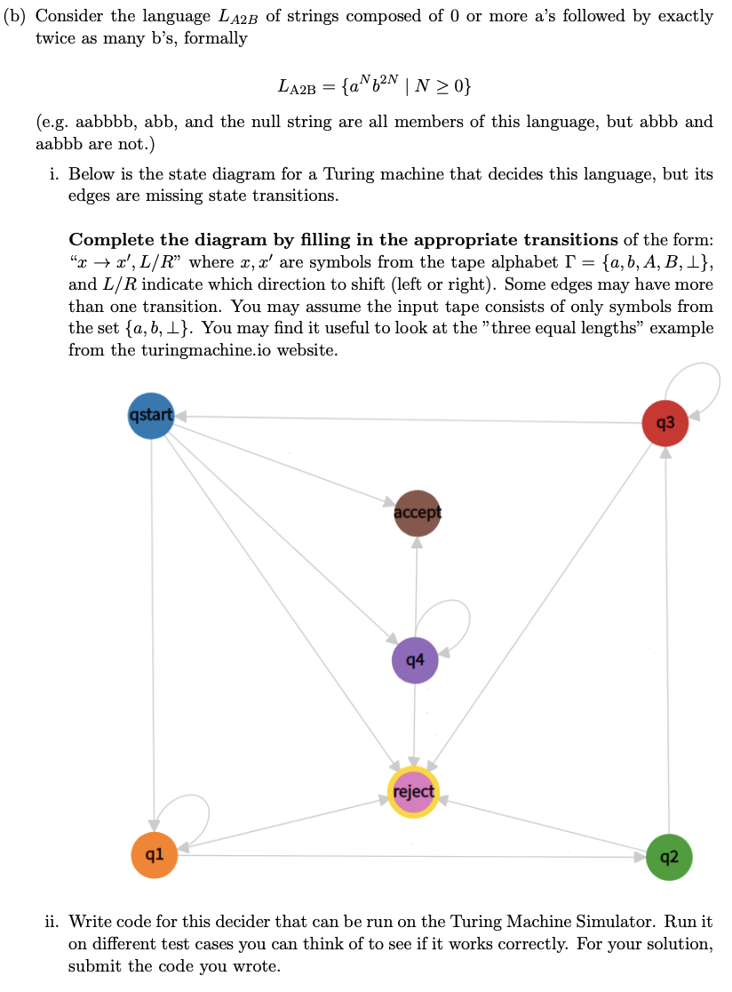 B Consider The Language L b Of Strings Compose Chegg Com