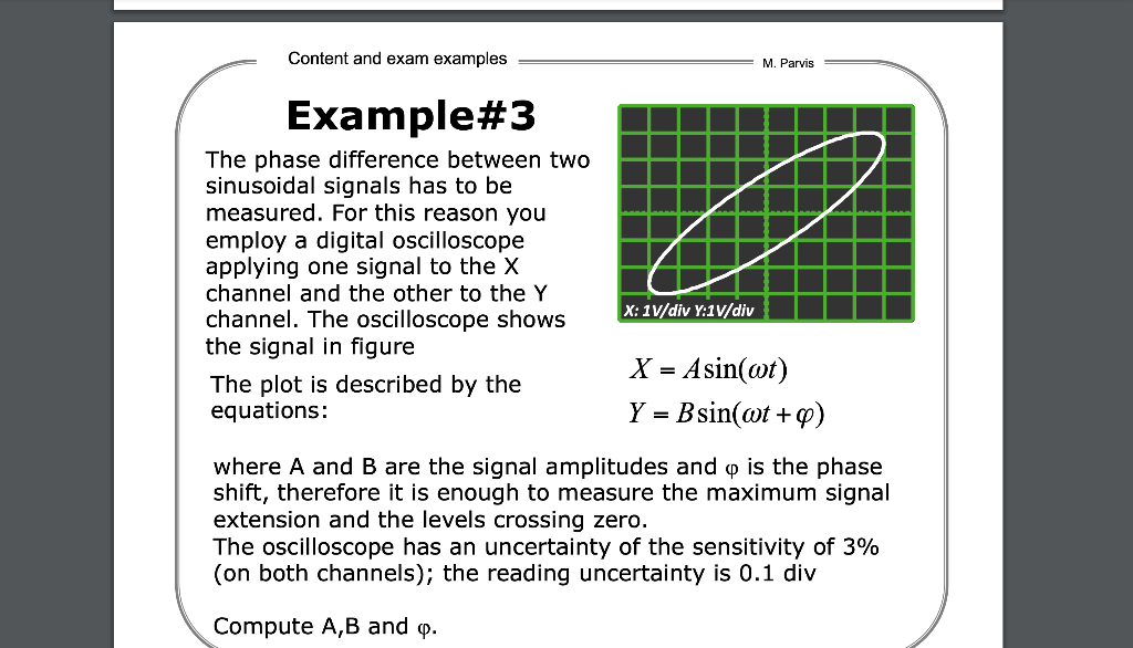 Solved Content and exam examples M. Parvis Example#3 The | Chegg.com