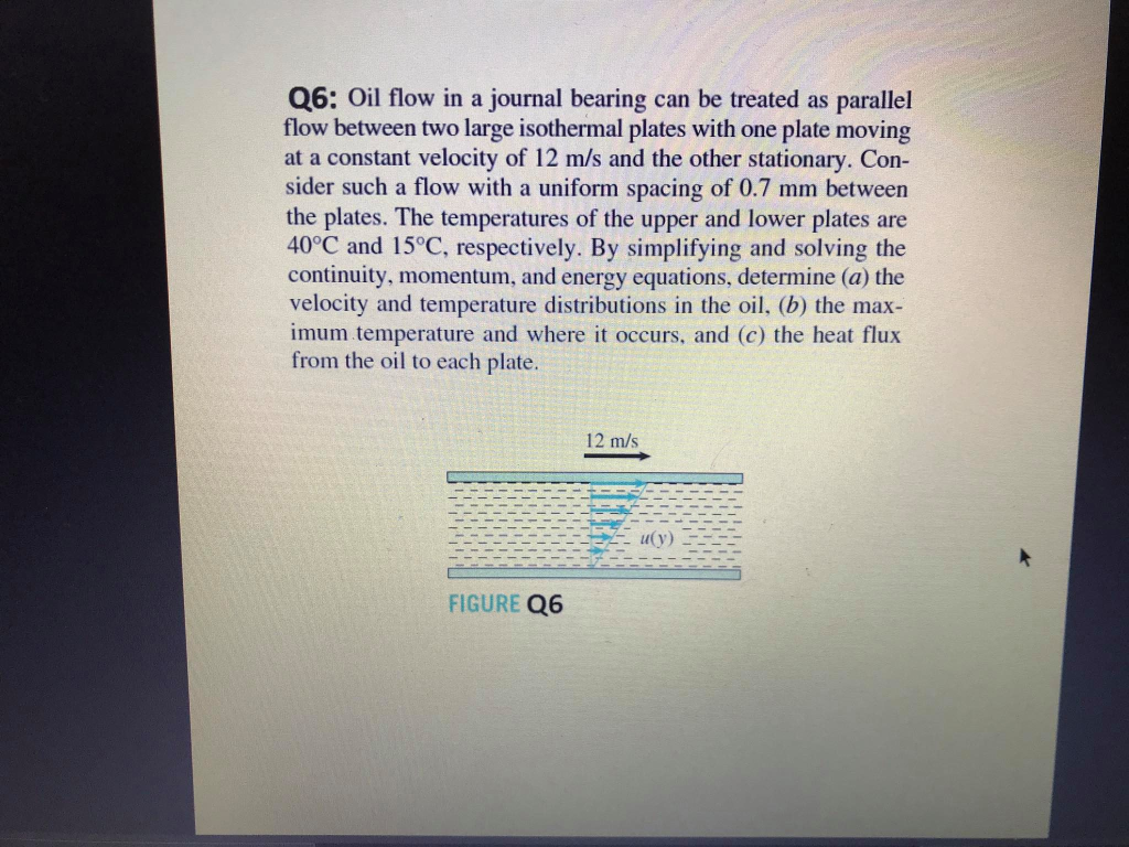 Solved Q6 Oil flow in a journal bearing can be treated as