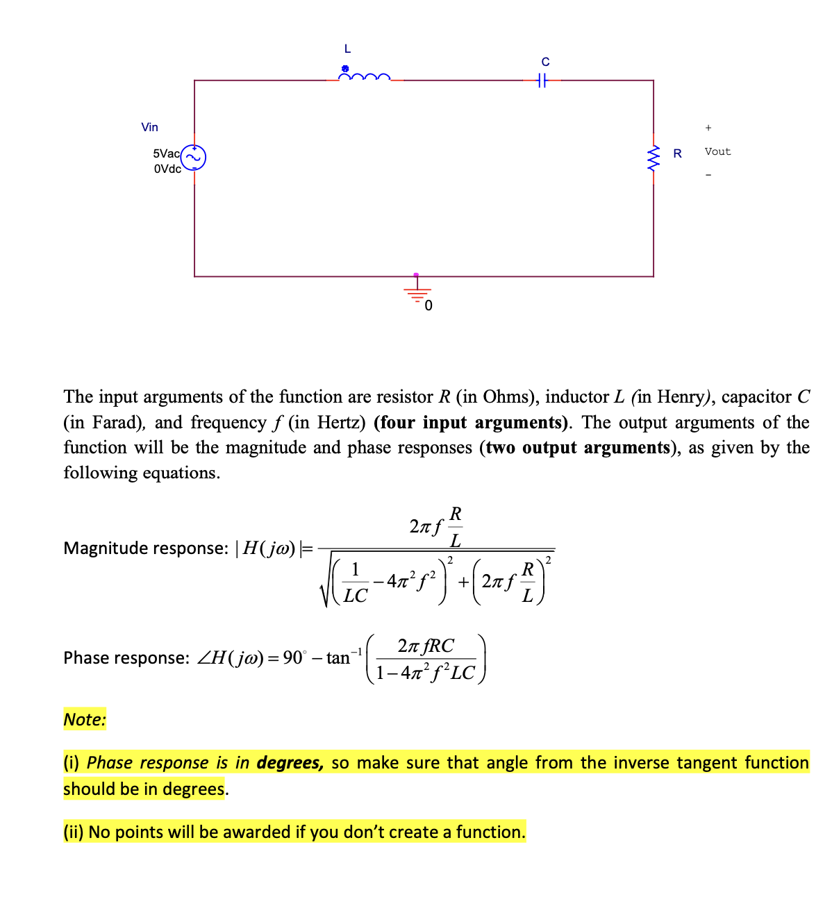 Solved The input arguments of the function are resistor | Chegg.com
