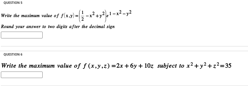 Solved QUESTION 5 Write the maximum value of | Chegg.com