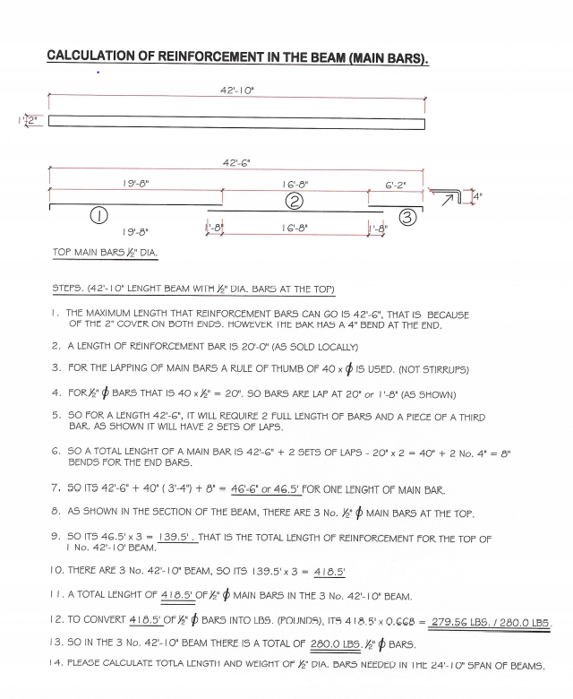 Solved CALCULATION OF REINFORCEMENT IN THE BEAM (MAIN BARS). | Chegg.com
