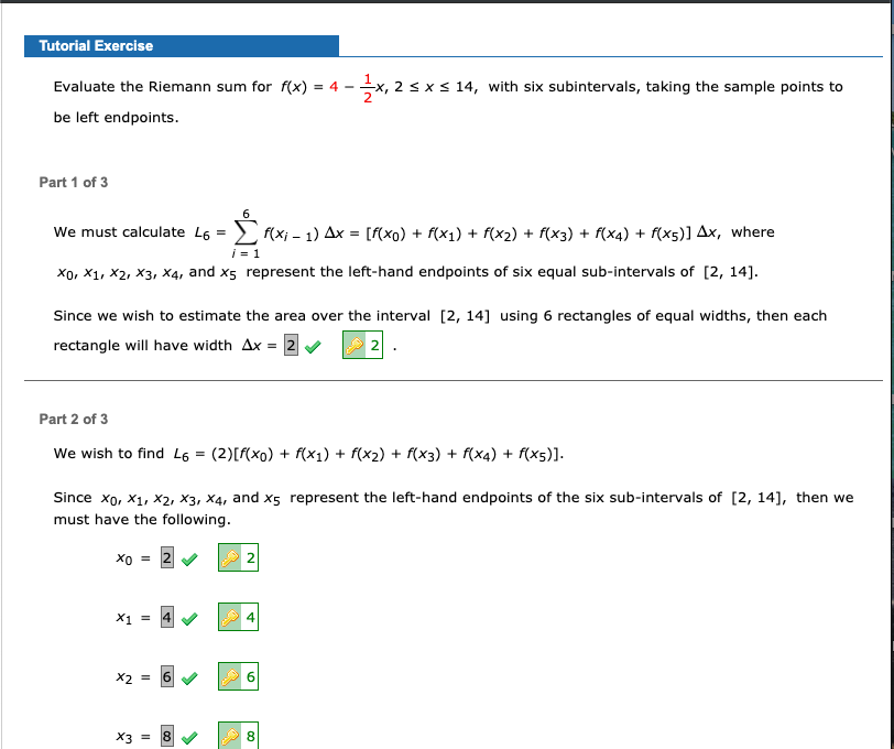 Solved Tutorial Exercise Evaluate The Riemann Sum For F X