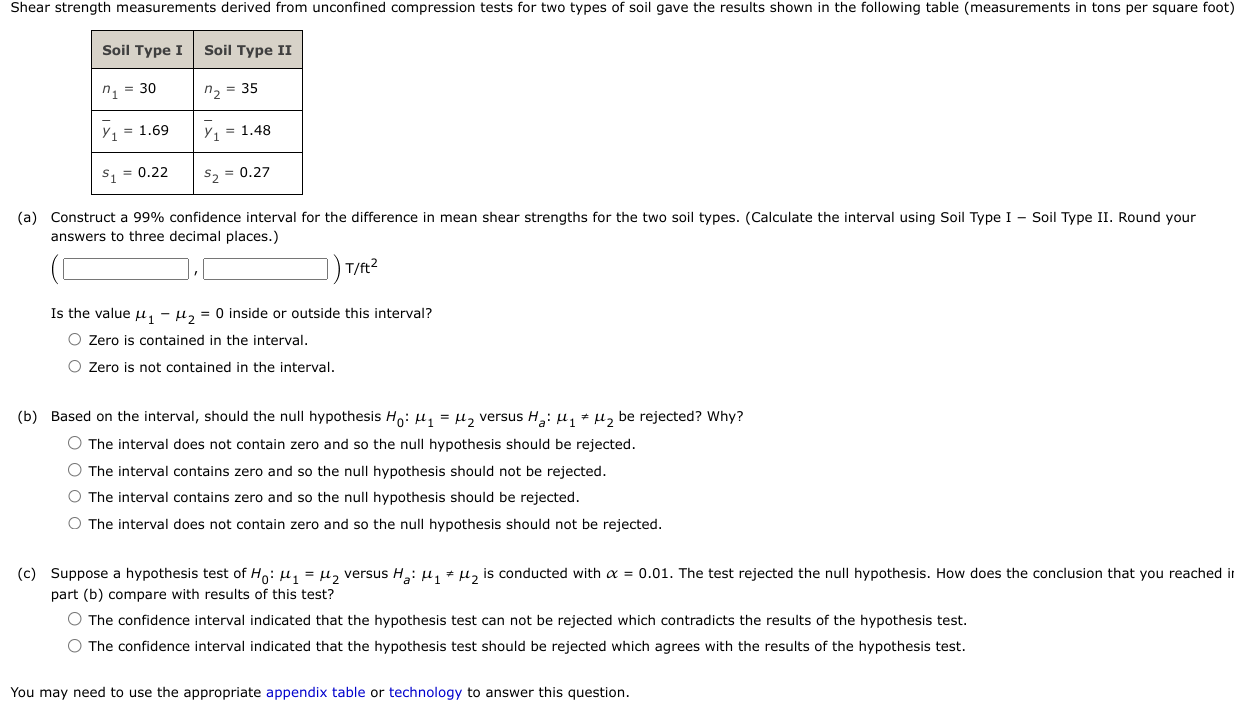 Solved (a) Construct a 99 confidence interval for the
