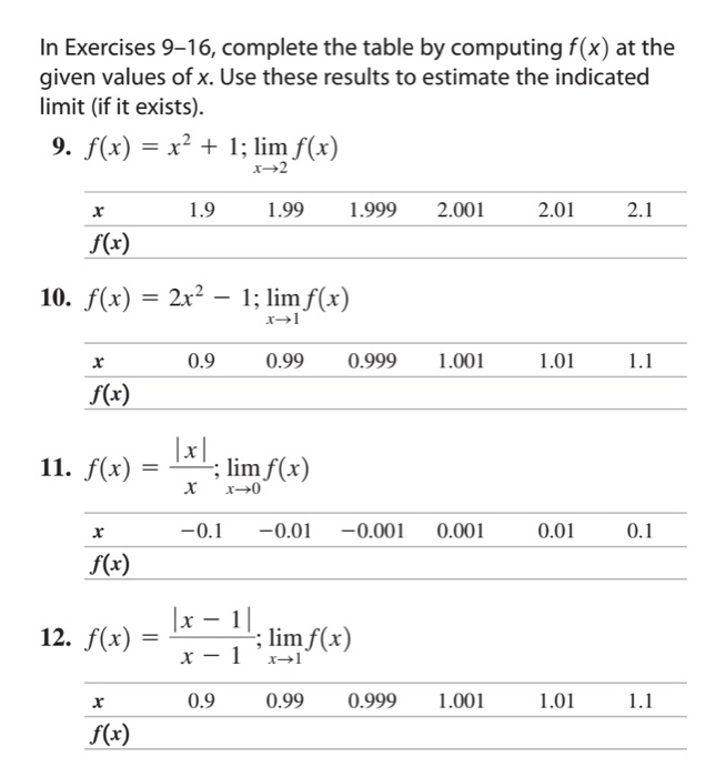 Solved In Exercises 9-16, complete the table by computing | Chegg.com