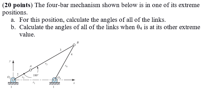 Solved Figure Pl.34 RAO2 = 8 in, RbA = 20 in, RBO4= 16 in, | Chegg.com