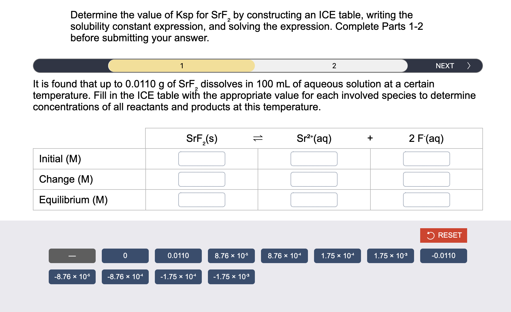 Solved Determine The Value Of Ksp For Srf By Constructing Chegg Com