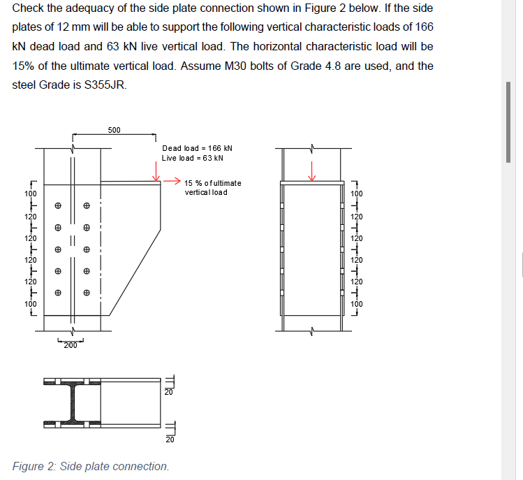 Solved Check the adequacy of the side plate connection shown | Chegg.com