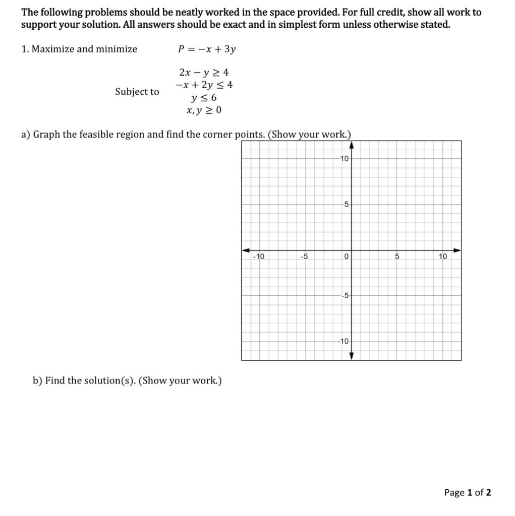 Solved The following problems should be neatly worked in the | Chegg.com