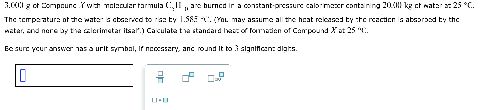 Solved 3.000 g of Compound X with molecular formula C5H10 | Chegg.com