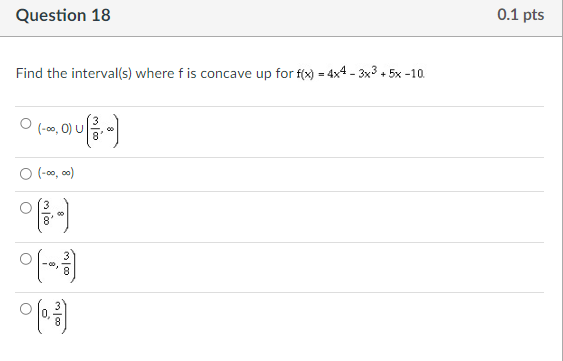 Solved Find the interval(s) where f is concave up for | Chegg.com