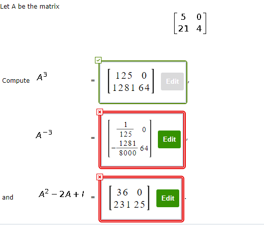 Solved Let A be the matrix 5 21 0 4 Compute 43 125 0 1281 64 | Chegg.com