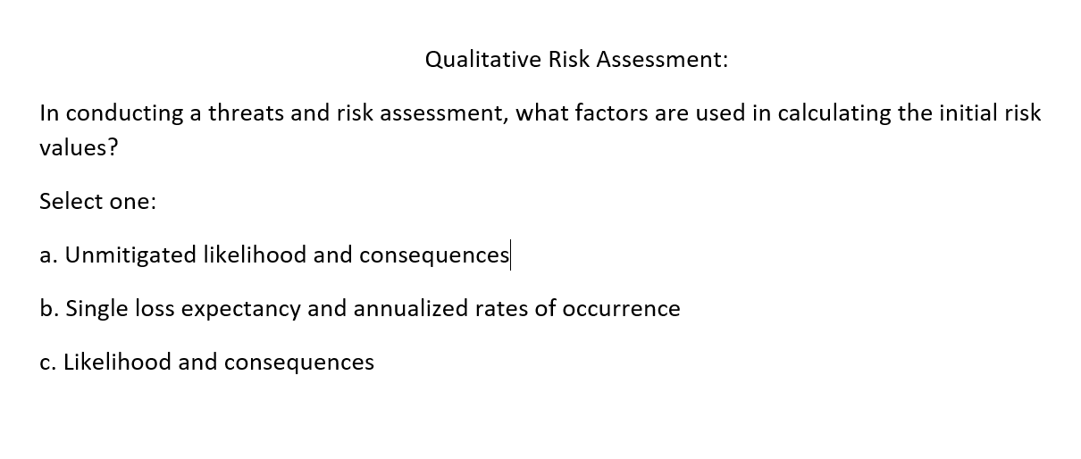 qualitative risk assessment case study