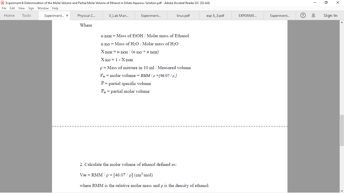 solved-experiment-4-determination-of-the-molar-volume-chegg