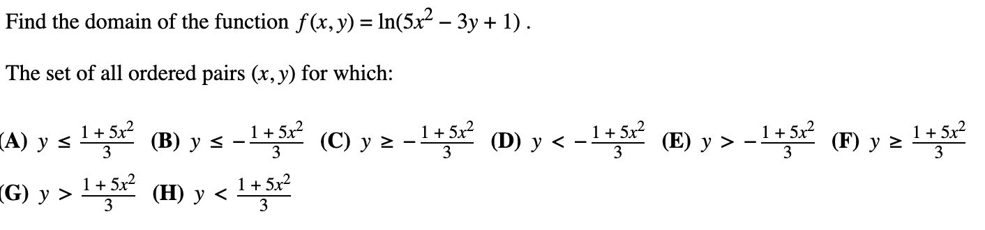 solved-find-the-domain-of-the-function-f-x-y-ln-5x2-3y-1-chegg