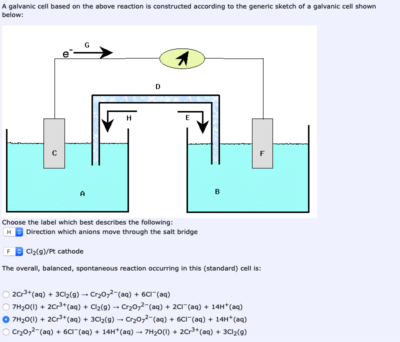 Solved A galvanic cell based on the above reaction is