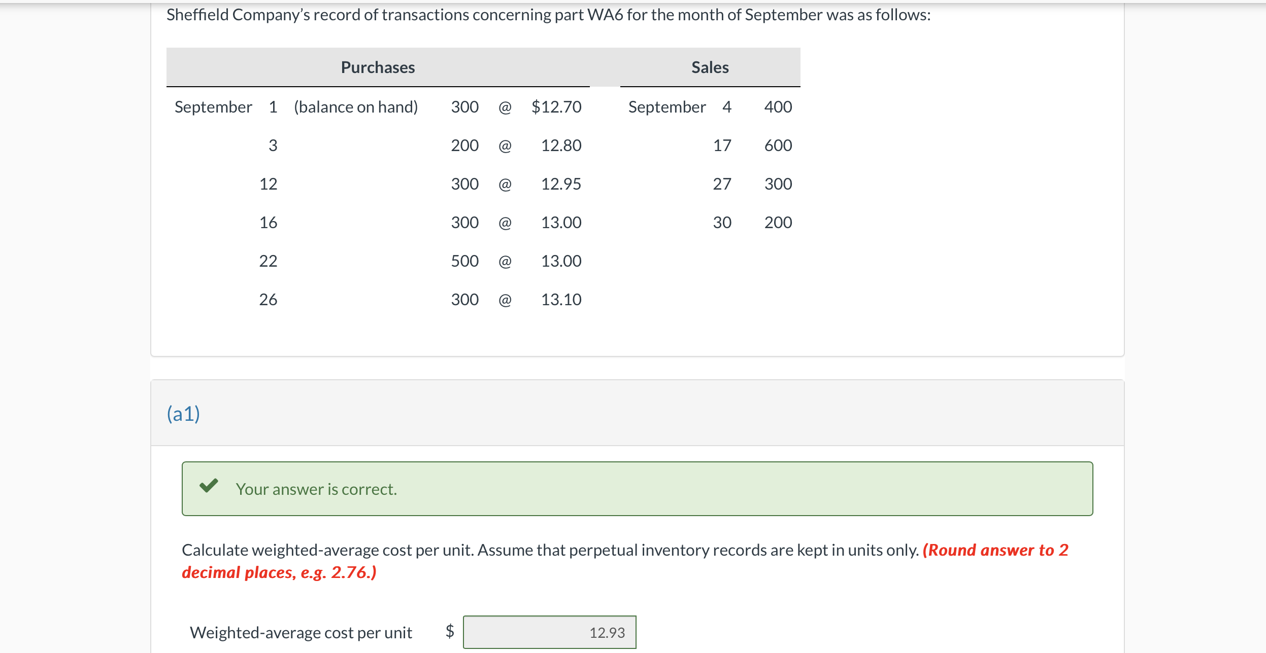 Solved Calculate Weighted Average Cost Per Unit Assume That 1256