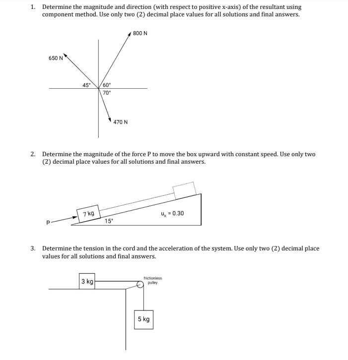 Solved 1. Determine the magnitude and direction (with | Chegg.com